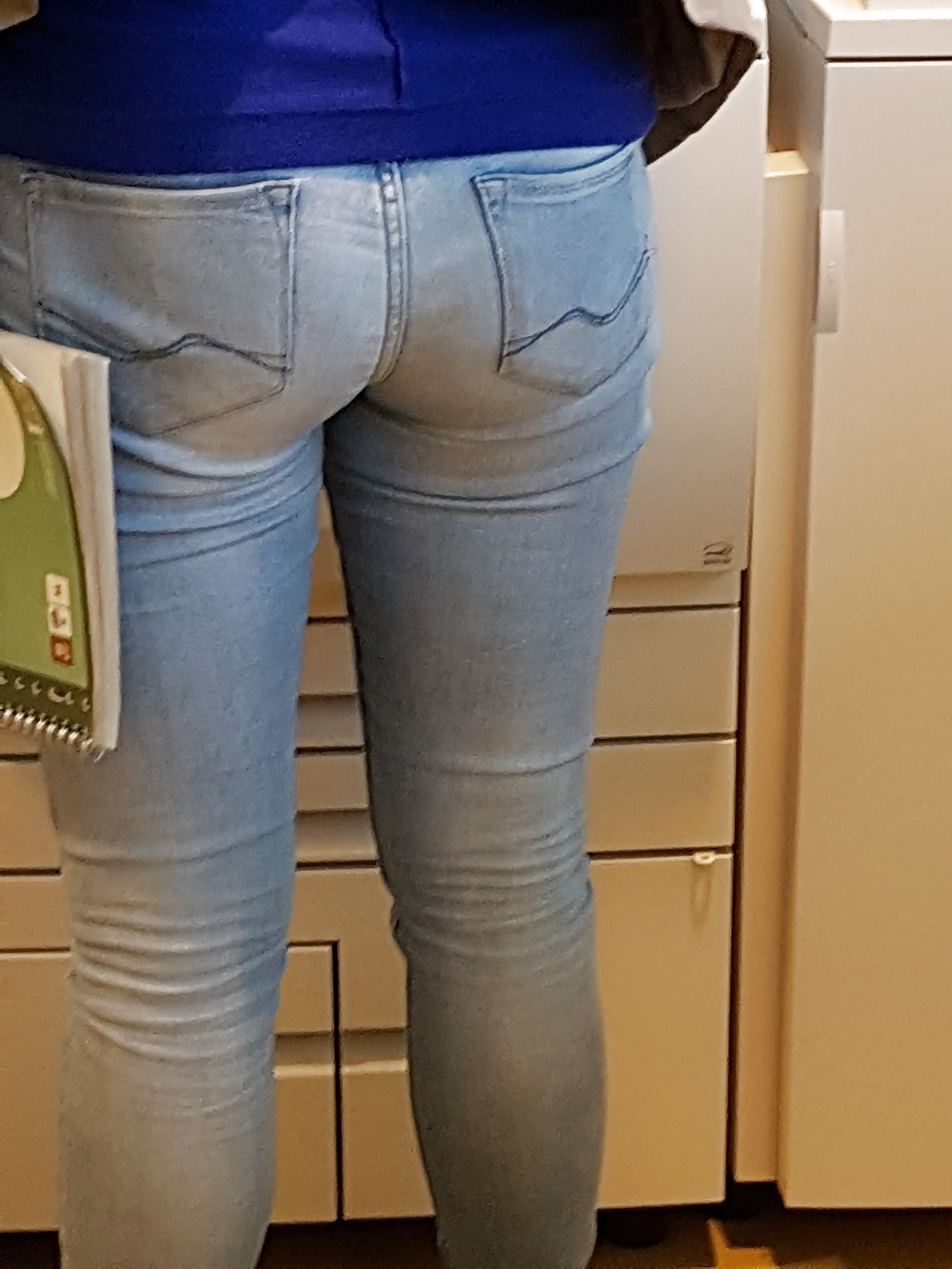 Hot blonde with tight ass in blue jeans part 1 (16/17)