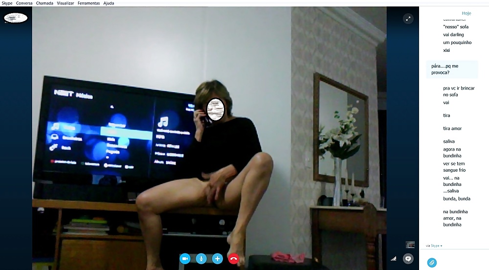 Masturbating At Skype at phone (6/12)
