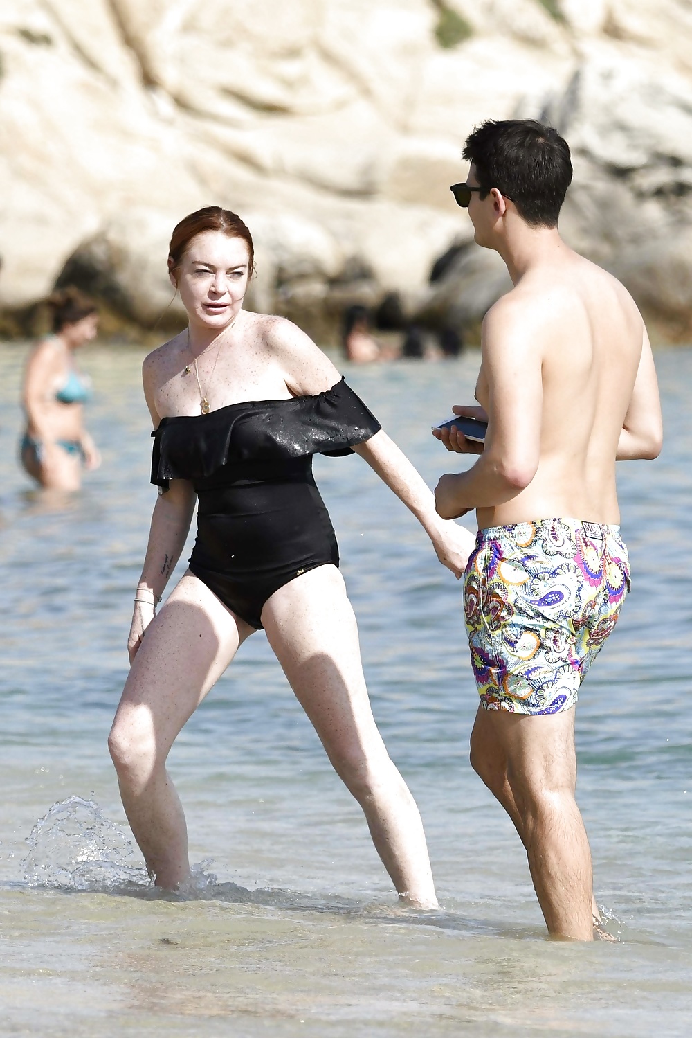 Lindsay Lohan on the beach in Mykonos, Greece 6-29-17 (4/32)