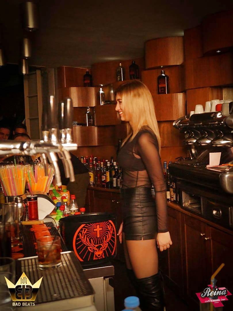Greek sexy barwoman