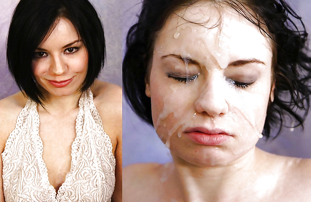 Before and after cum facial (14/14)