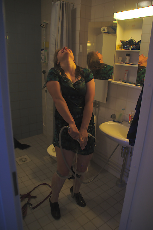 Enjoying myself in shower - a secret photo by my boyfriend (1/2)