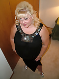 My Wife #11 Blk Velvet Skirt & Sliver Heels (19)
