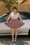 Curvy girlfriend Carolina Munoz shows her fat ass and lacy white undies (11)
