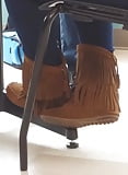 Candid Fringed Moccasins At Lunch (10)