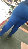 Big ass butt in blue spandex outfit (9)