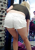 Tall teen ass & butt crack in white shorts (33)