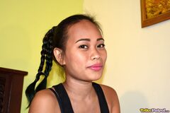 Petite Filipina female shows off her hairless pussy for the first time (20)