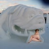 Ice diva posing on ice sculptured dogs tongue (16)