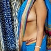 sexy indian wife milf in blue saree nude (4)