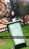 REAL Hijabi Teen in Dustbin. CLOTHED. Bengali UK  (10)