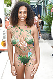 Black Woman Naked Bodypaint Public (7)