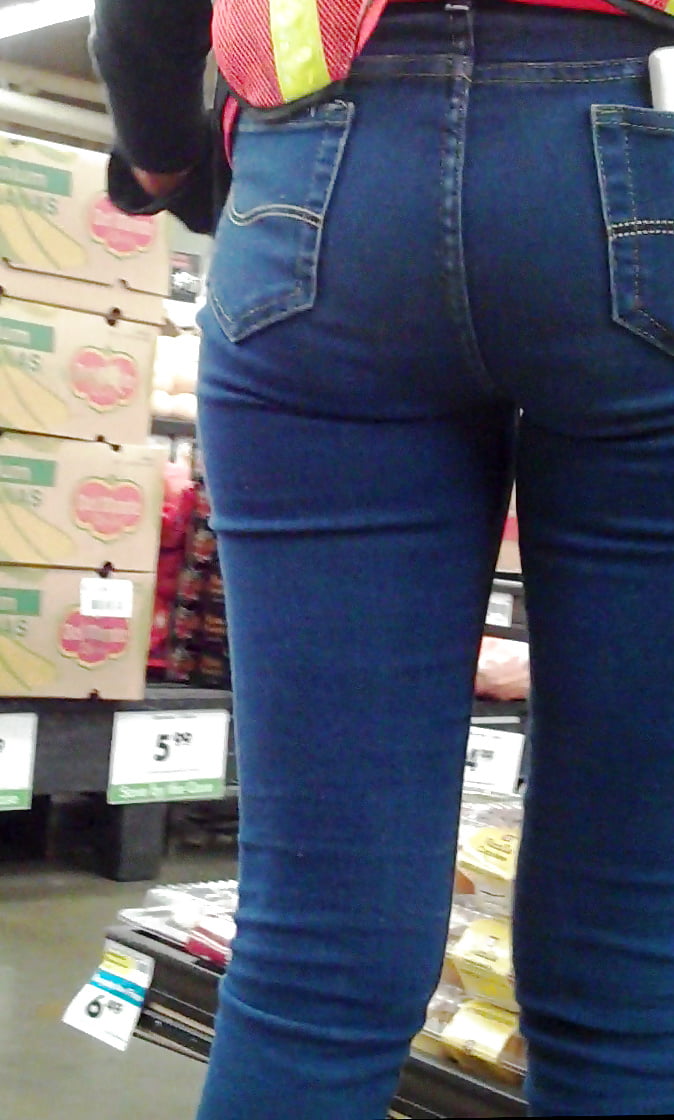 Shopping cart teen butt tight ass blue jeans (22/54)