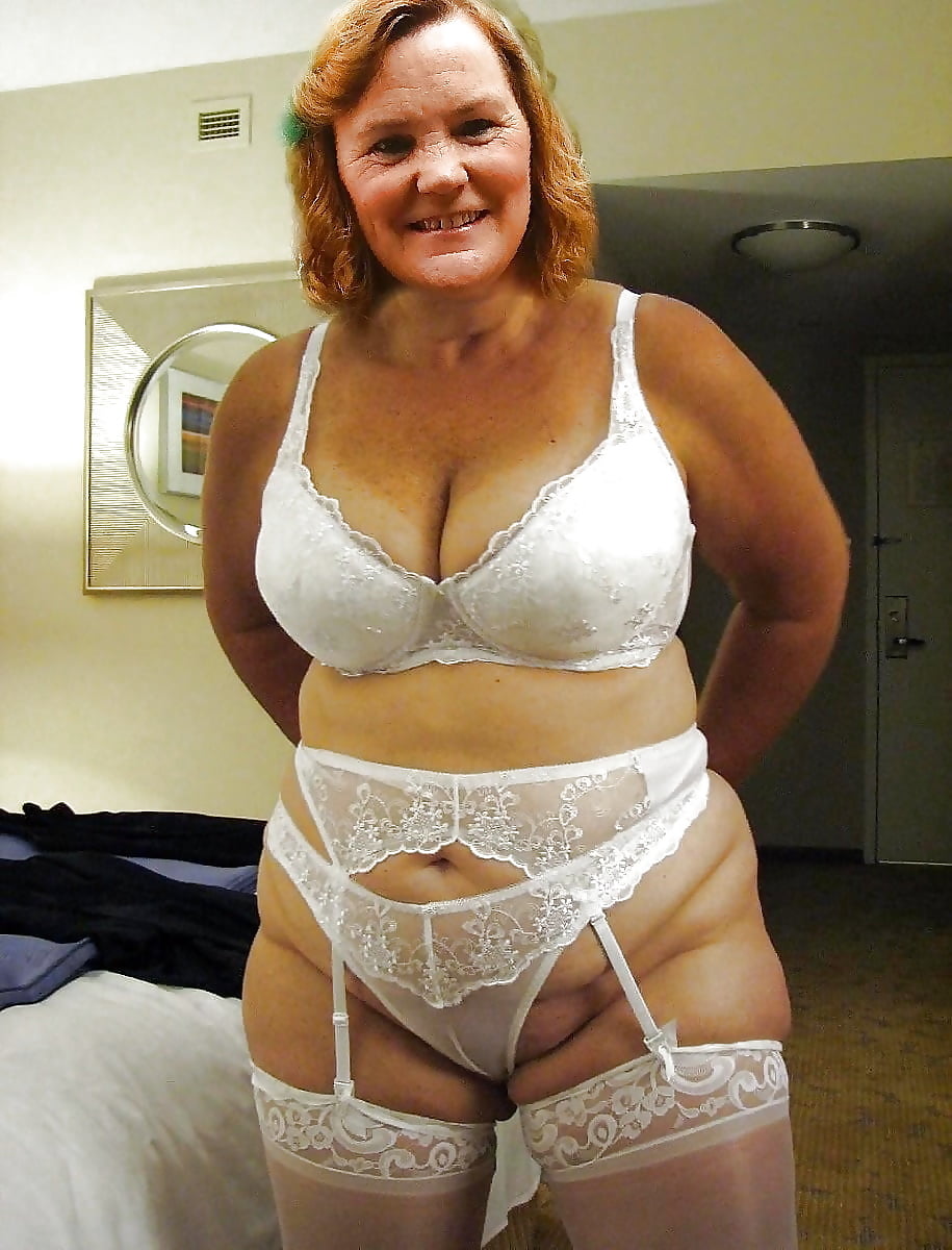 Selection of grannies in and out of virgin white lingerie - Photo #15.