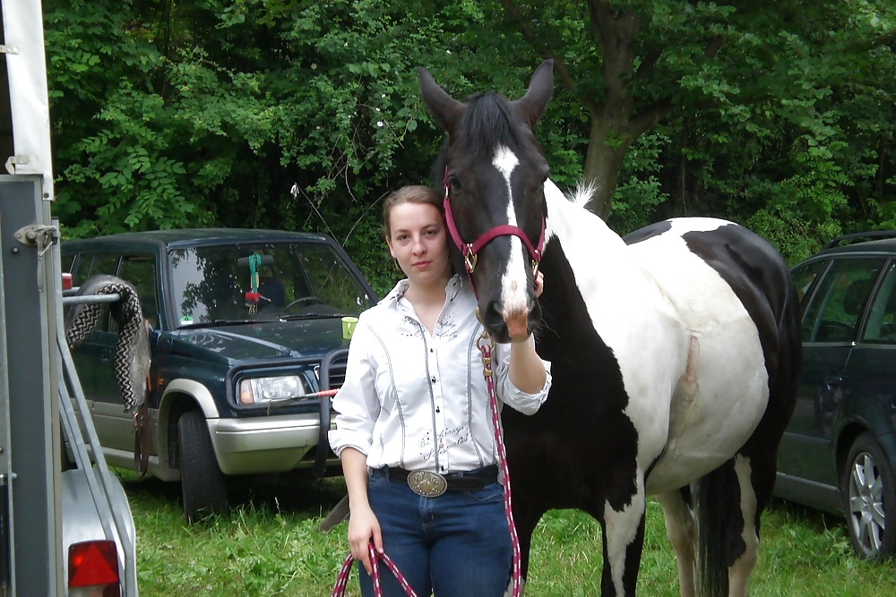 Janina Kartoffelstampf Cum Drinking Horse Riding Champion (9/13)