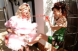 Pink sissy Angelica in the garden with Madame C (28)