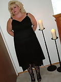 My Wife #22 Blk Dress, Stocking Set & Heels  (15)