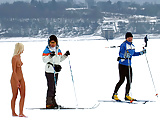 Lucie nude in winter  meeting several people (7/19)
