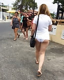 Dressed only in PANTIES and short T-SHIRT in public street  (13/13)