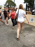 Dressed only in PANTIES and short T-SHIRT in public street  (12/13)