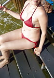 Sea _beach _red_swimsuit_and_red_toes  (3/23)