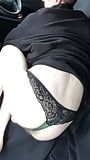 Posig_in_my_gfs_green_and_black_thong (3/5)