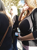 Candid Huge Busty Tight Top (13)