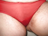 my own wife - hairy wet pussy and dirty red panties (11)