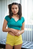 Fantastic petite teen Liv Wild removes her shorts and blows stiff prick (21)