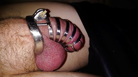 Caged rock hard in chastity (4)