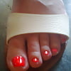 Feet day - red and white close up (5)