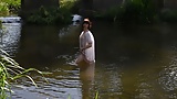 Slim model in the river (38)