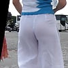 Visible_thong_under_flared_white_linen_pants (1/9)