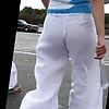 Visible_thong_under_flared_white_linen_pants (2/9)