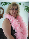 My Wife #2 Blk Lingerie, Pink Boa & Heels (15)